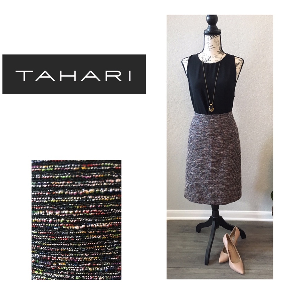 Tahari ASL Pencil Skirt - in multi-color tweed